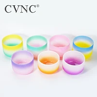 cvnc candy color 1pc 8 cdefgab note frosted quartz chakra crystal singing bowl for sound healing