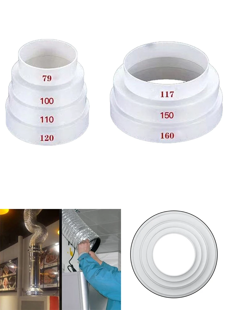 

Duct Multi Reducer Extractor Fan Pipe Connector 80/100/110/120/150/160mm For Exhaust Fan Ventilation Duct Pipe Hose Adapter