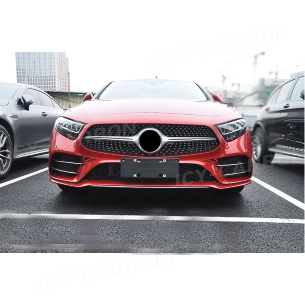 Фото JCYECF для Mercedes Benz CLS Class C257 CLS260 300 350 450 CLS53 AMG 2019 UP полоса передней противотуманной фары из нержавеющей стали, автомобильные накладки №4