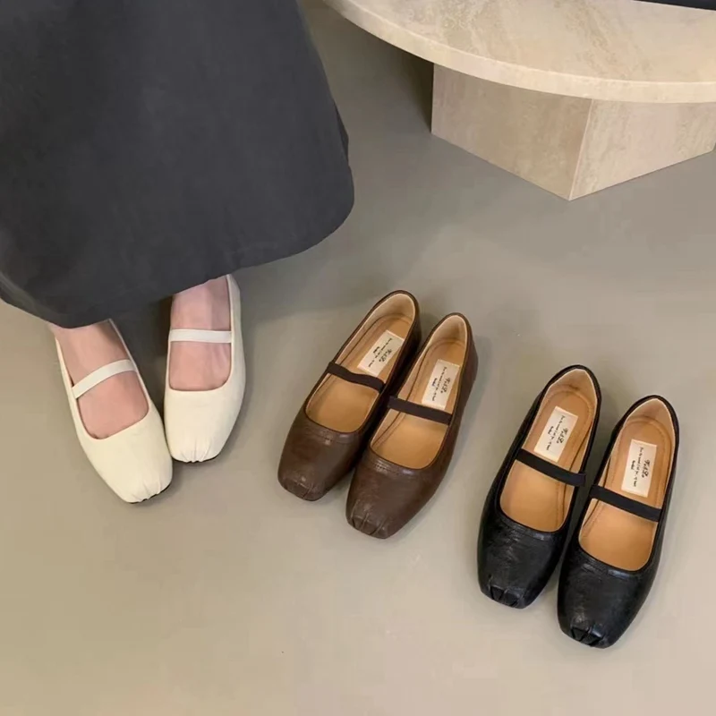 Балетки женские на плоской подошве винтажные милые Мокасины брендовые Мягкие