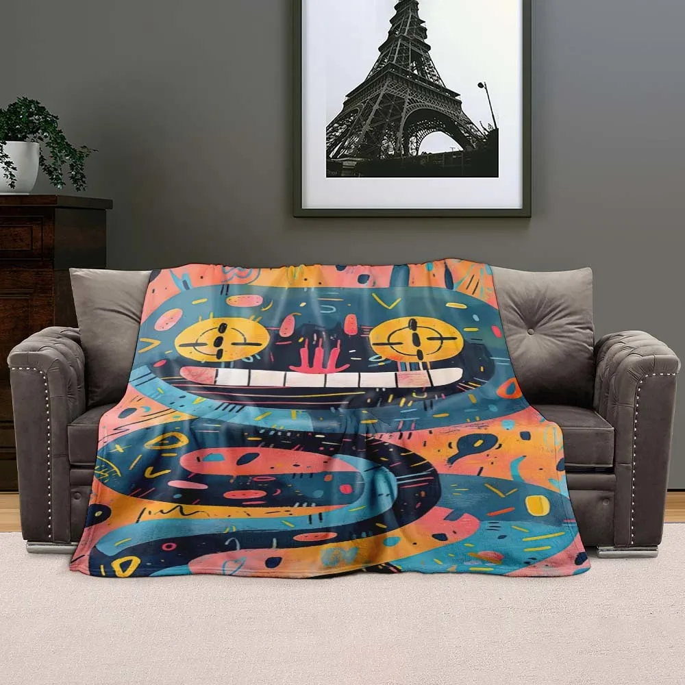 Детское фланелевое одеяло в виде змеи с 3D-принтом