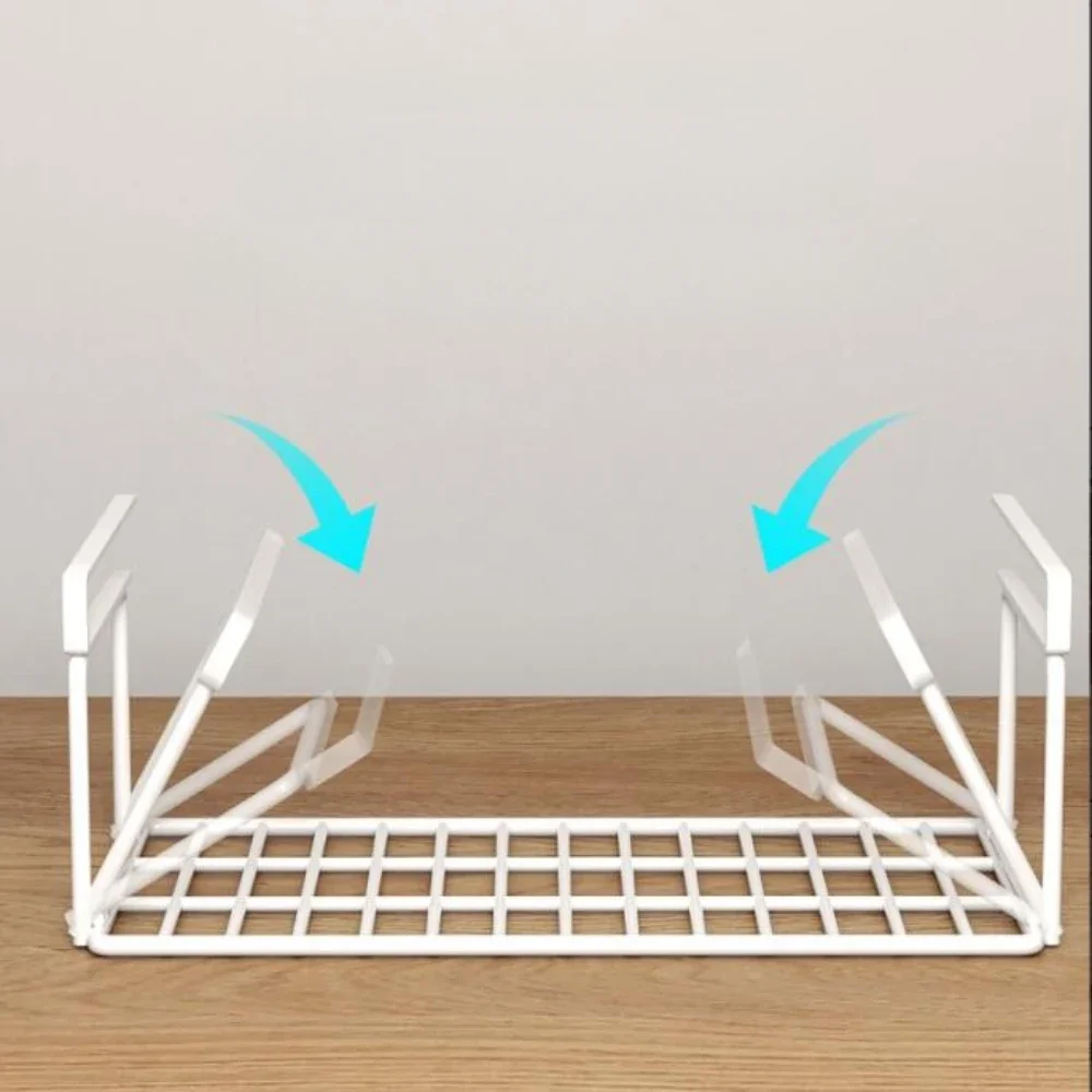 Подвесная сетчатая корзина железная большой емкости для подвешивания под шкаф