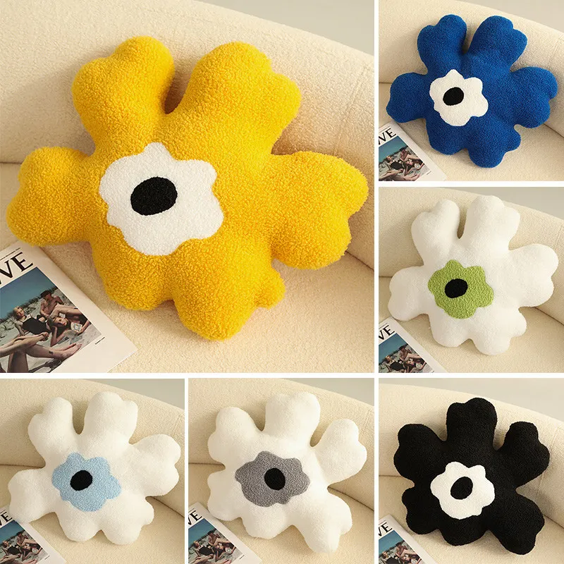 

Ins Nordic Flower Pillow Modern Home Sofa Flower Back Cushion Detachable Flower Bay Window Back Cushion Seat Cushion