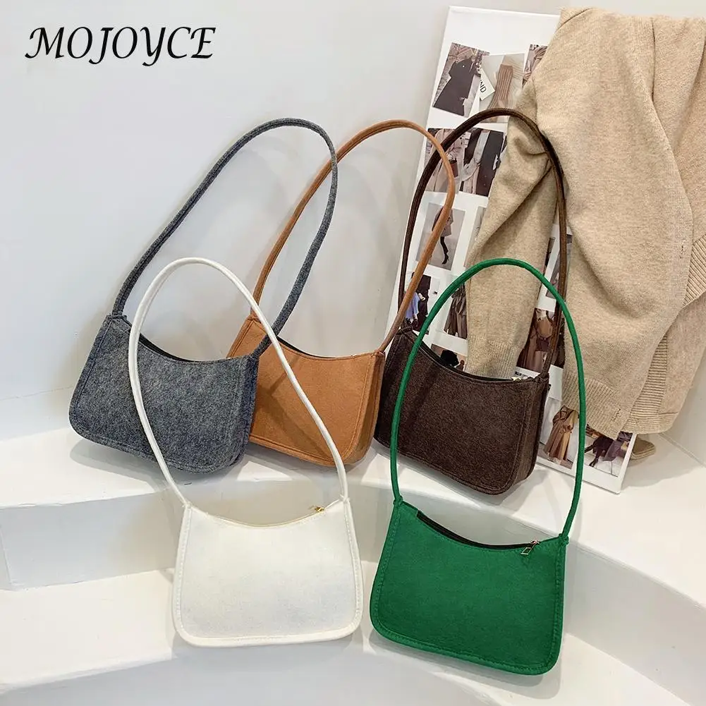 

Женские сумки на плечо, модная фетровая однотонная сумка с принтом, повседневные женские сумки-мессенджеры на молнии