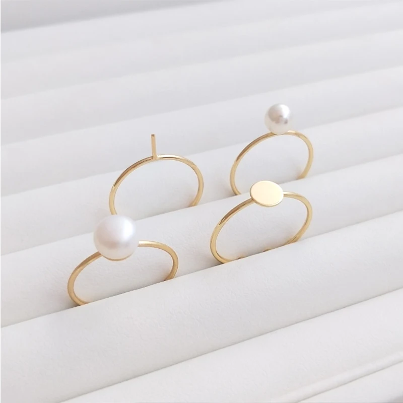 

14K Gold Plated Opening Finger Ring Support to Attach Beads For DIY Jewelry Making