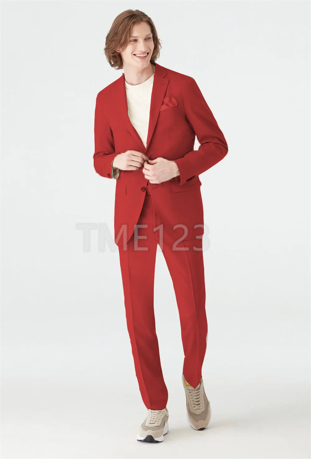 Mens Suit Groom Wedding Dress Groomsmen Terno Masculino Suits Costume Homme Jacket + Pants 2 Piece Trajes De Hombre 2022