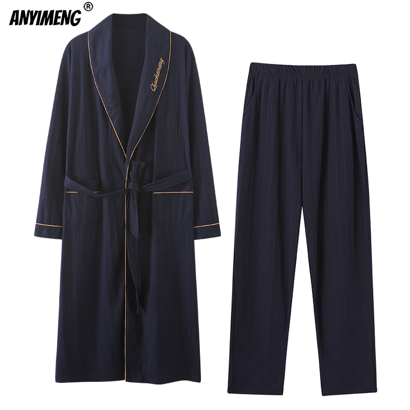 

2 шт., Мужская Хлопковая пижама с длинным рукавом, размеры до 4xl