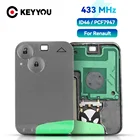KEYYOU дистанционный Автомобильный ключ ID46 PCF7947 чип 433 МГц для Renault Laguna Espace 2001-2006 смарт-карта ASK 2 кнопки