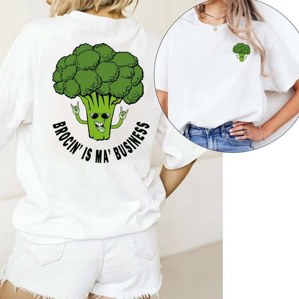 Модная футболка унисекс с двусторонним принтом Eat Your Green высокого качества для