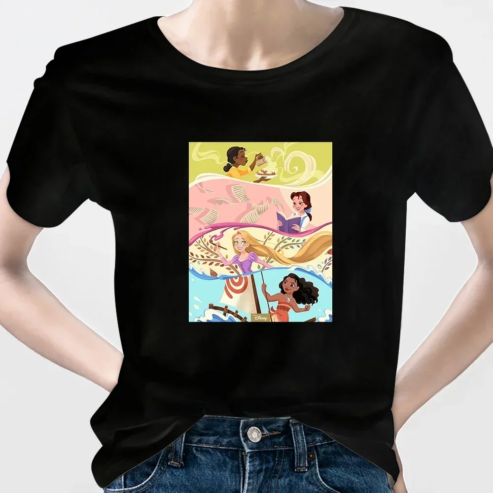Kawaii женская футболка забавная принцесса с мультяшным принтом короткими рукавами