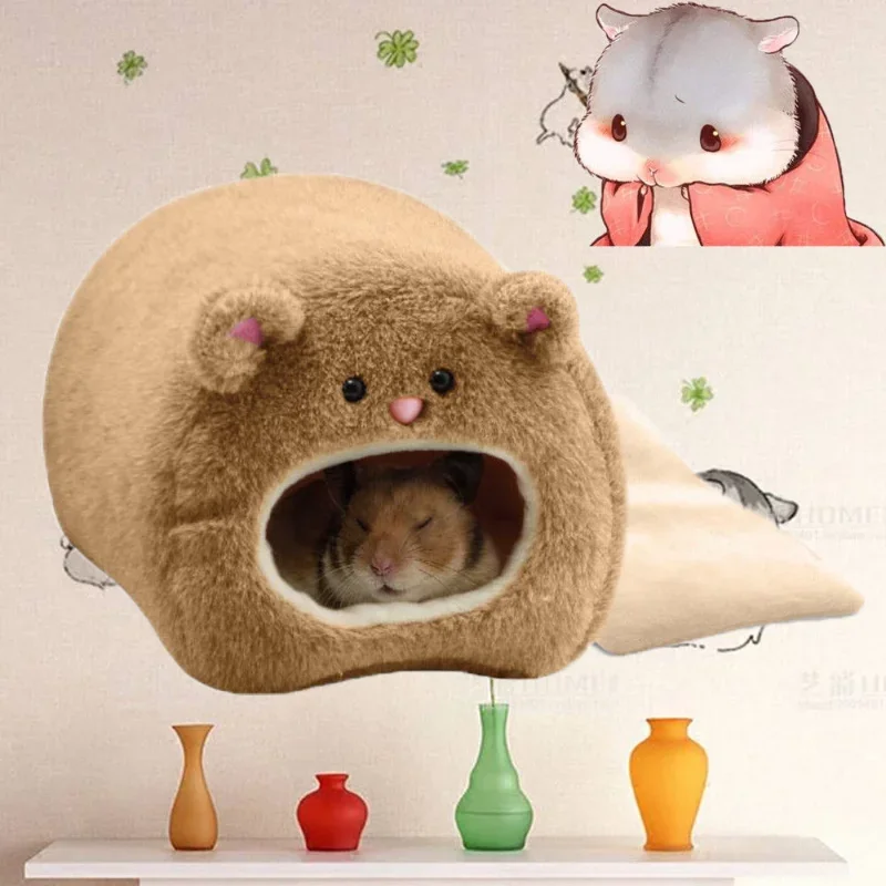 

Hamster Soft Warm Bed Rat Hammock Pig Squirrel Winter Pet Toy Hamster Cage House Hanging Nest+Mat House Bed Animal Mice Rat Nest