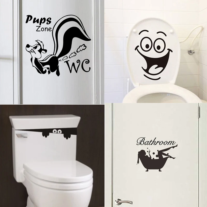

Funny Peep Monster Bathroom Toilet Stickers Home Decoration DIY Vinyl Wall Sticker Decal Art Removable Home Restroom Decoration