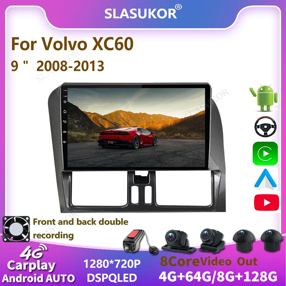 

9 дюймов для Volvo XC60 2008-2013 Android автомобильный радиоприемник мультимедийный видеоплеер аудио стерео плеер навигация Carplay