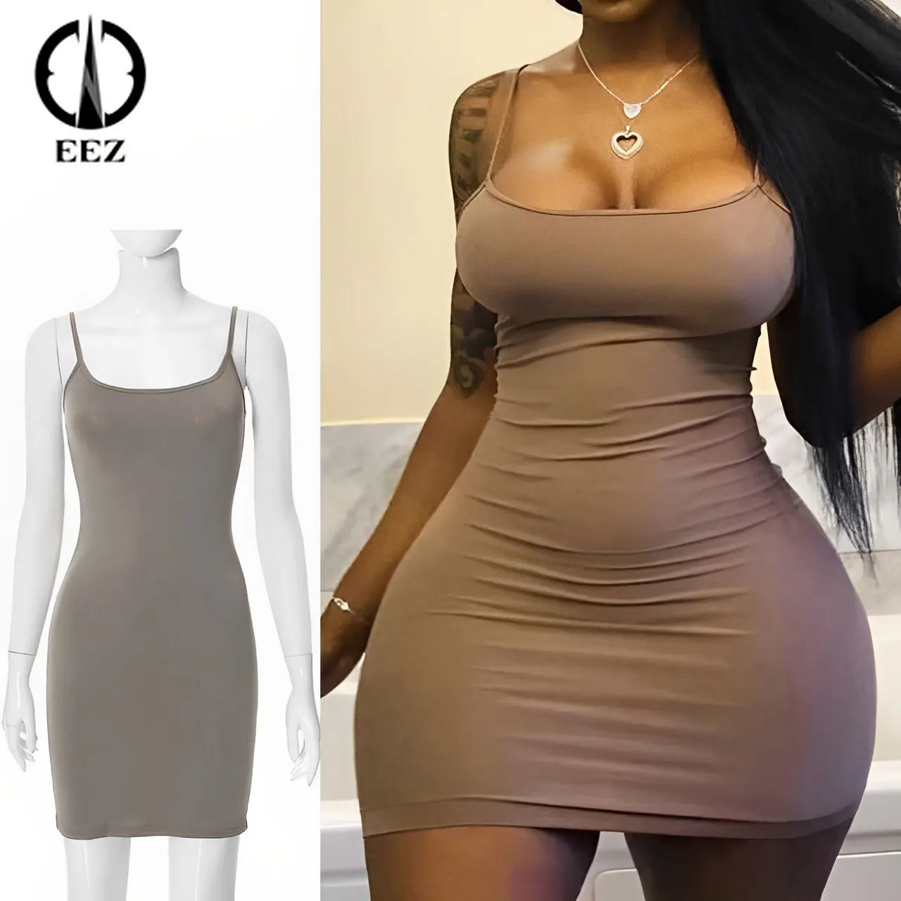 

Женское облегающее мини-платье без рукавов, с открытой спиной