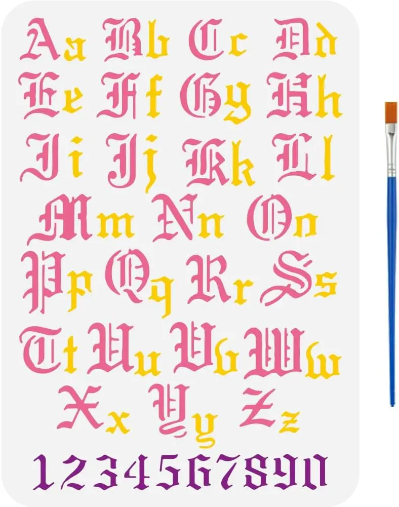 

Набор Трафаретов С Английским Алфавитом, 1 Шт., Пластиковая Кисть, 8,3x11,7 Дюйма, Шаблон Для Каллиграфии Для Рисования Букв