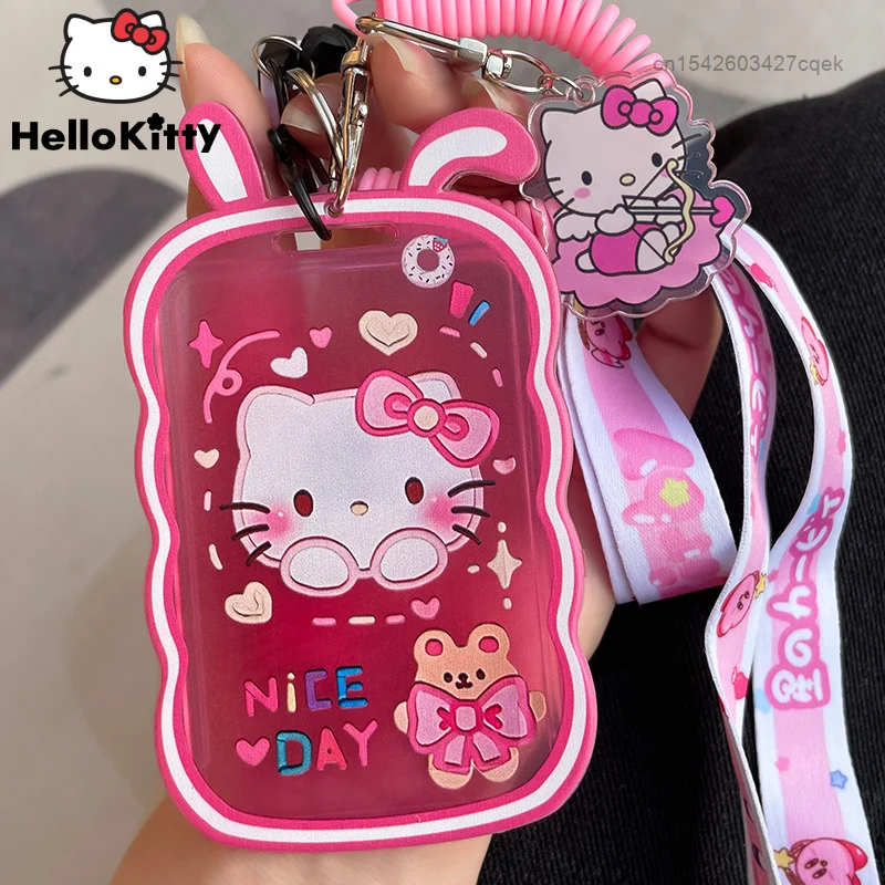 

Sanrio Hello Kitty Cartoon Student Campus Bus Card Protection Cover Meal Card Access Control Subway Card Cover Commuter Pendant