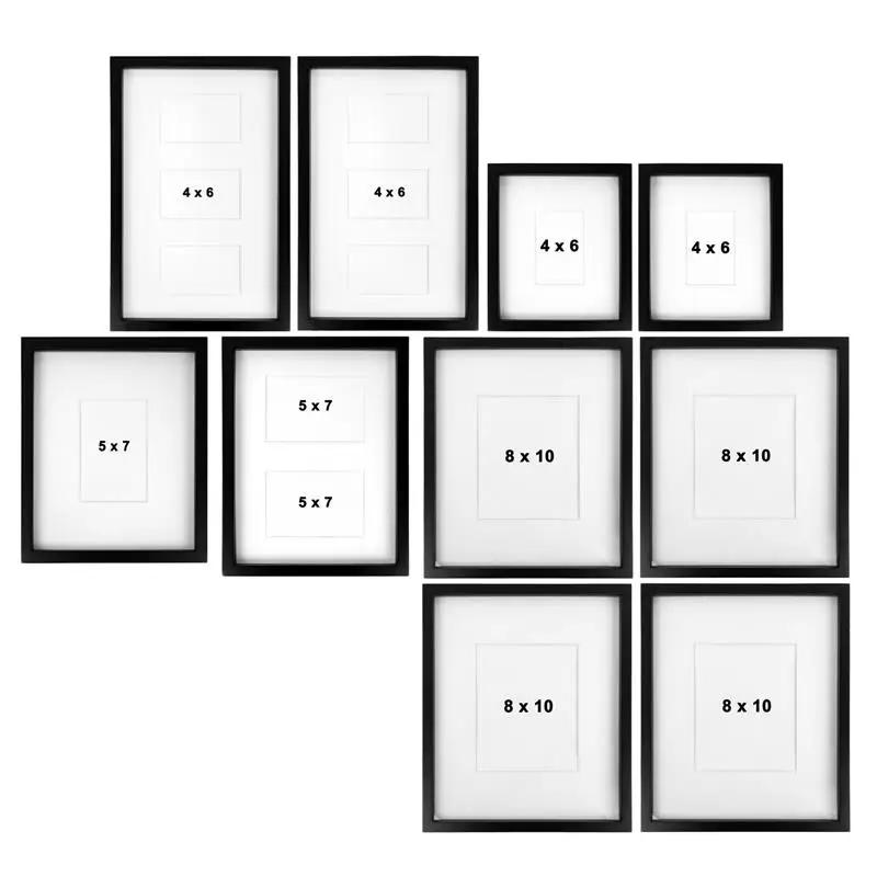 

Picture Frame Set,Wall Frame Set,10 Piece,Assorted Size, Black,Photo Prints Collage