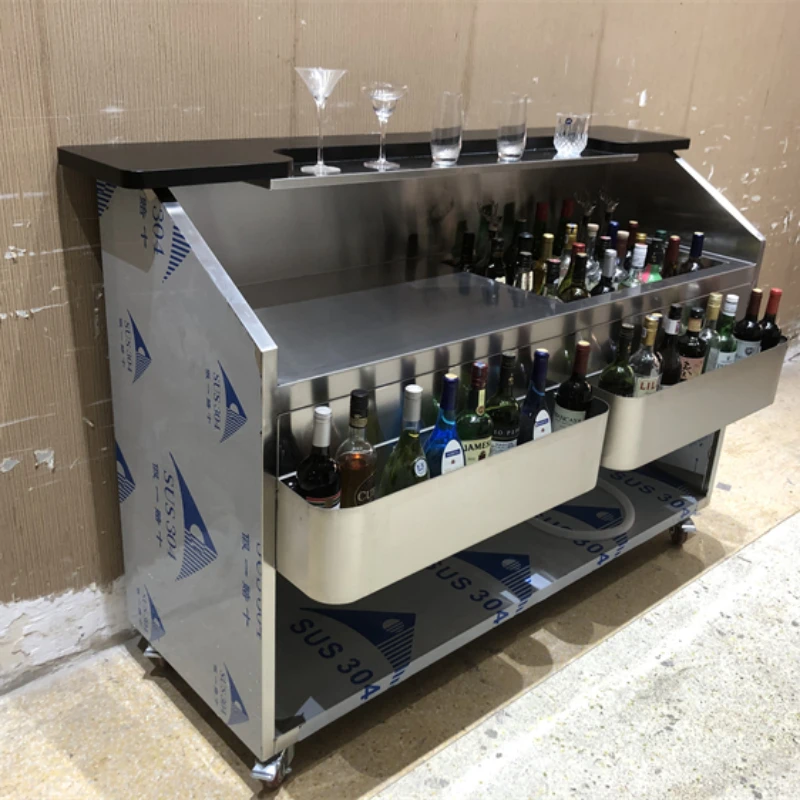 

Popular Commercial 304 Stainless Steel Bar Cocktail Station Cocktail Bar With Equipment Cocktail Making Station Work