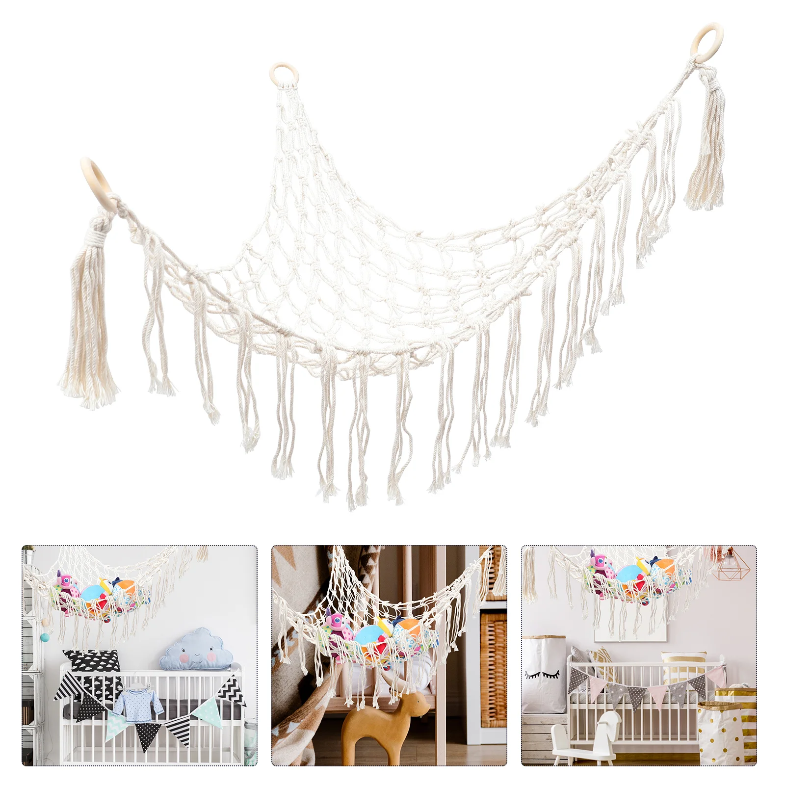 

Storage String Bag Knitting Mesh Bag Storage Hammock Hanging Basket for Clothes Bedroom Home