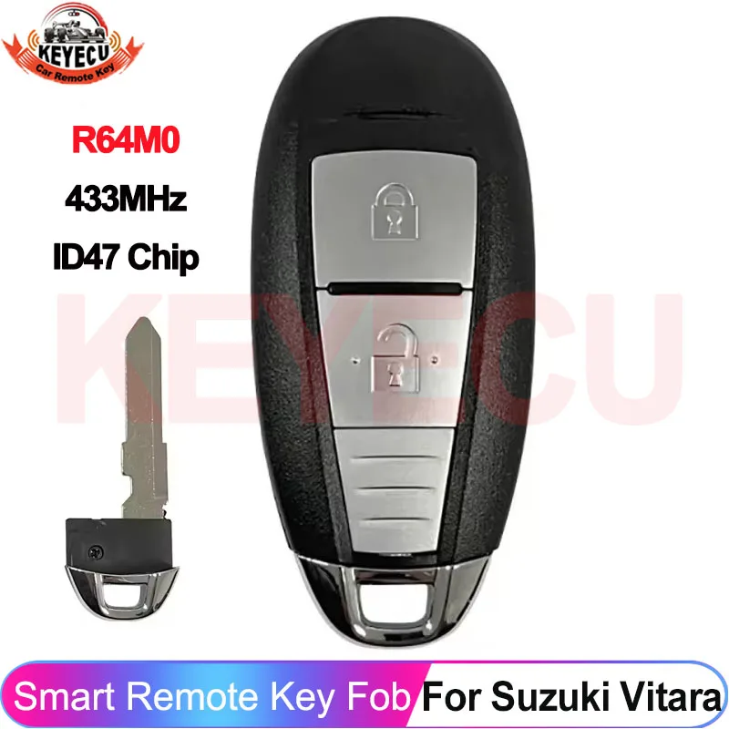 

KEYECU R64M0 для Suzuki Vitara 2016 2017 2018 2019 + пульт дистанционного управления 434 МГц Smart Key CMIIT ID 2013DJ1464 P/N: 37172-54P01 37172-54P02