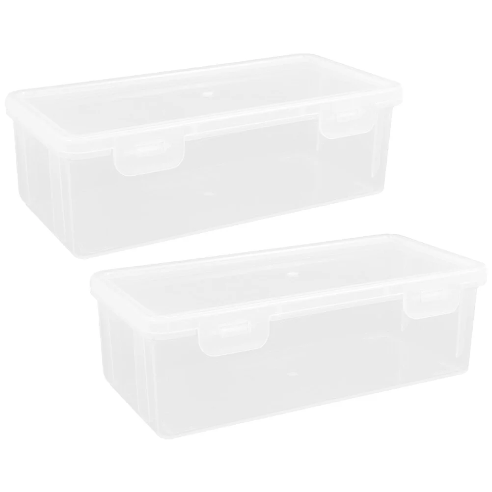 

2 Pcs Bread Storage Box Breadboxes Breads Container Plastic Sandwich Clear Loaf Bakery Kitchen Holder Food Fridge