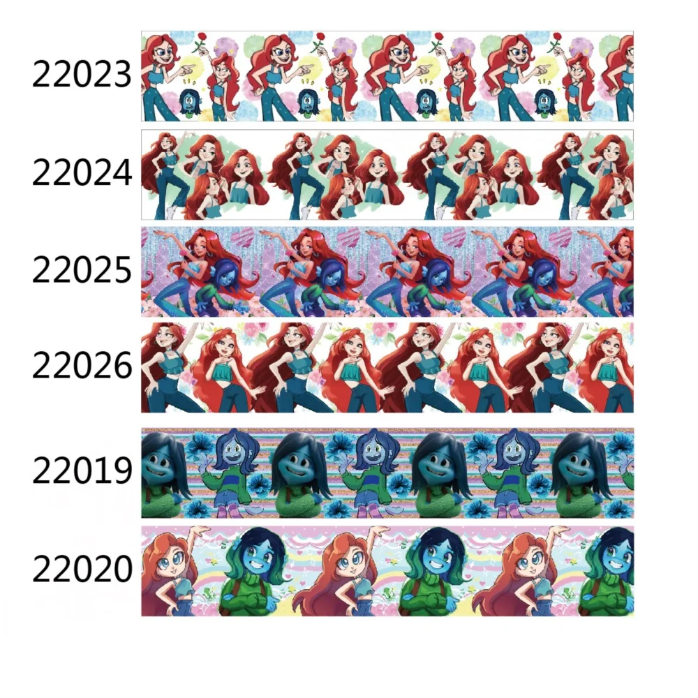 

10yards 2023 New Movies Mermaid Anime Grosgrain Ribbon for Craft Hairbows DIY Sewing Accessories Decoration Handmade Materials