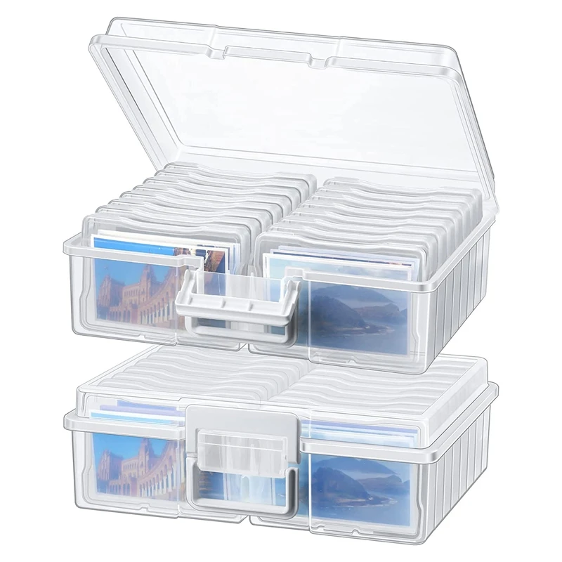 

32 Pieces Photo Storage Boxes 4 X 6 Inch, Picture Storage Containers Box For Photos Card Cord Sticker Stamps Storage