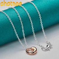 925 sterling silver rose gold water droplets pendant necklace 16 30 inch chain for women party engagement fashion charm jewelry