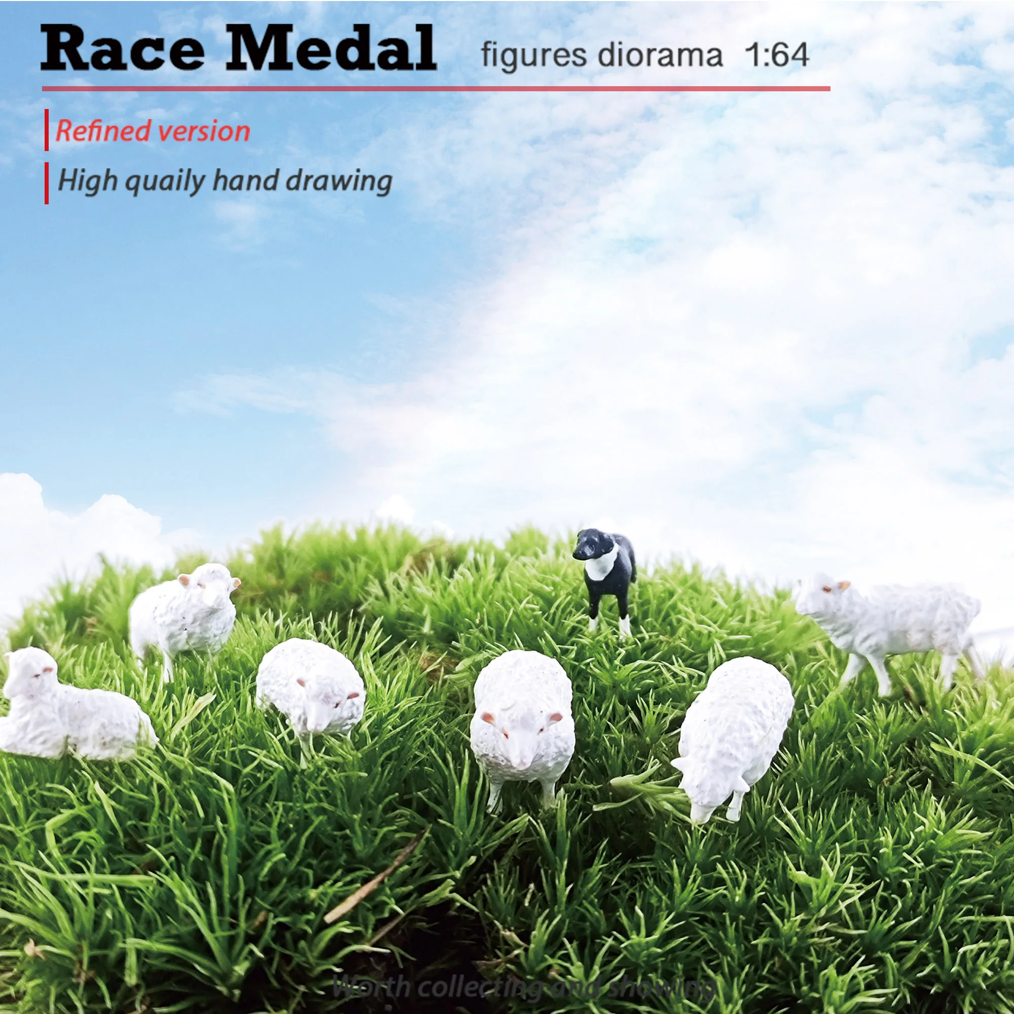 Модель Куклы Rm1:64 1/87 пастушья травяная овца на лугу миниатюрная сцена игрушка