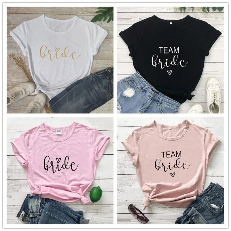 

Bride with Team Bride T-shirt Bride To Be Bridal Shower Bridesmaid Gift Bachelorette Party Bride Hen Party Wedding Decoration