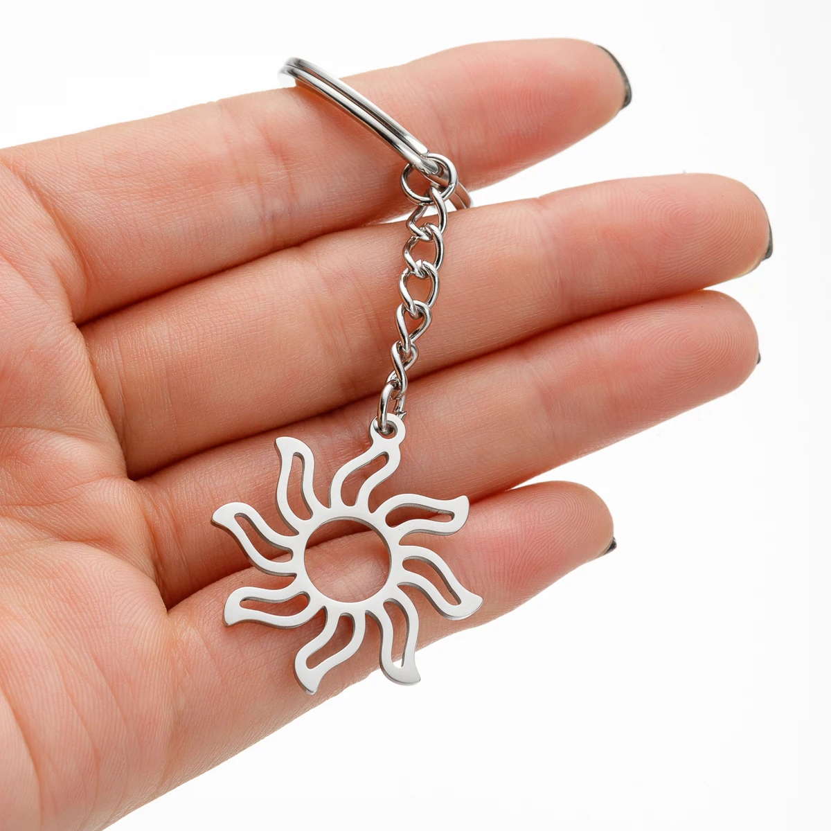 Shuangshuo модный брелок из нержавеющей стали с геометрическим Atom подвеской