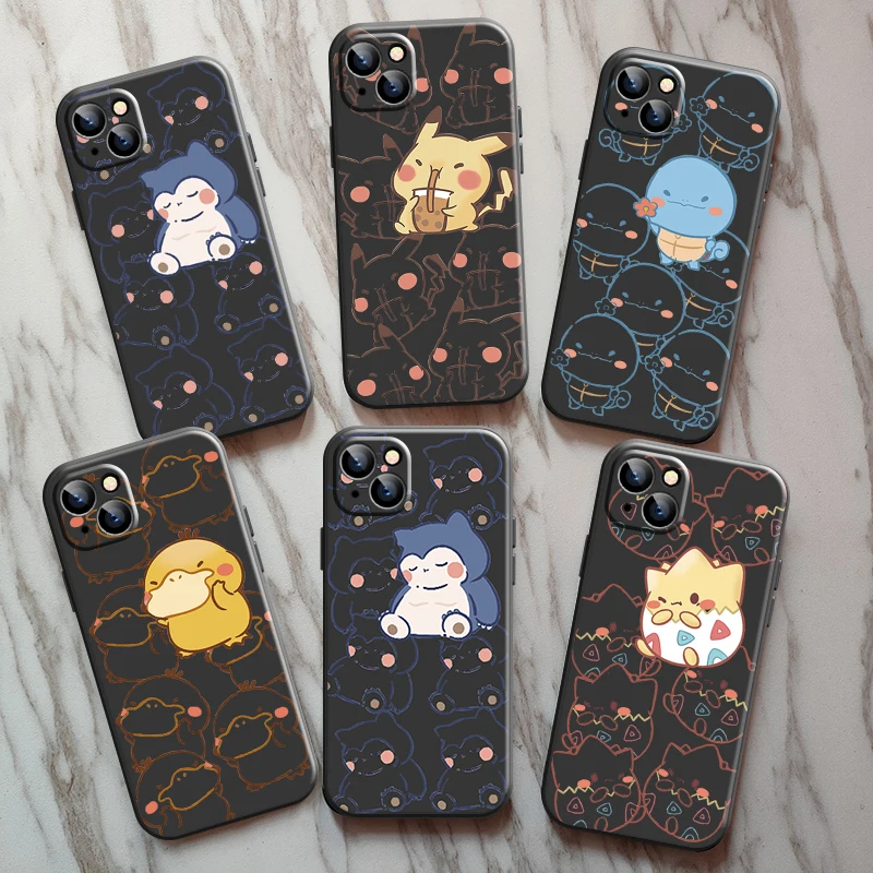

Japan Pokemon Pikachu Phone Case For Apple iPhone 13 12 11 Pro 12 13 Mini X XR XS Max SE 6 6s 7 8 Plus Soft Liquid Silicon