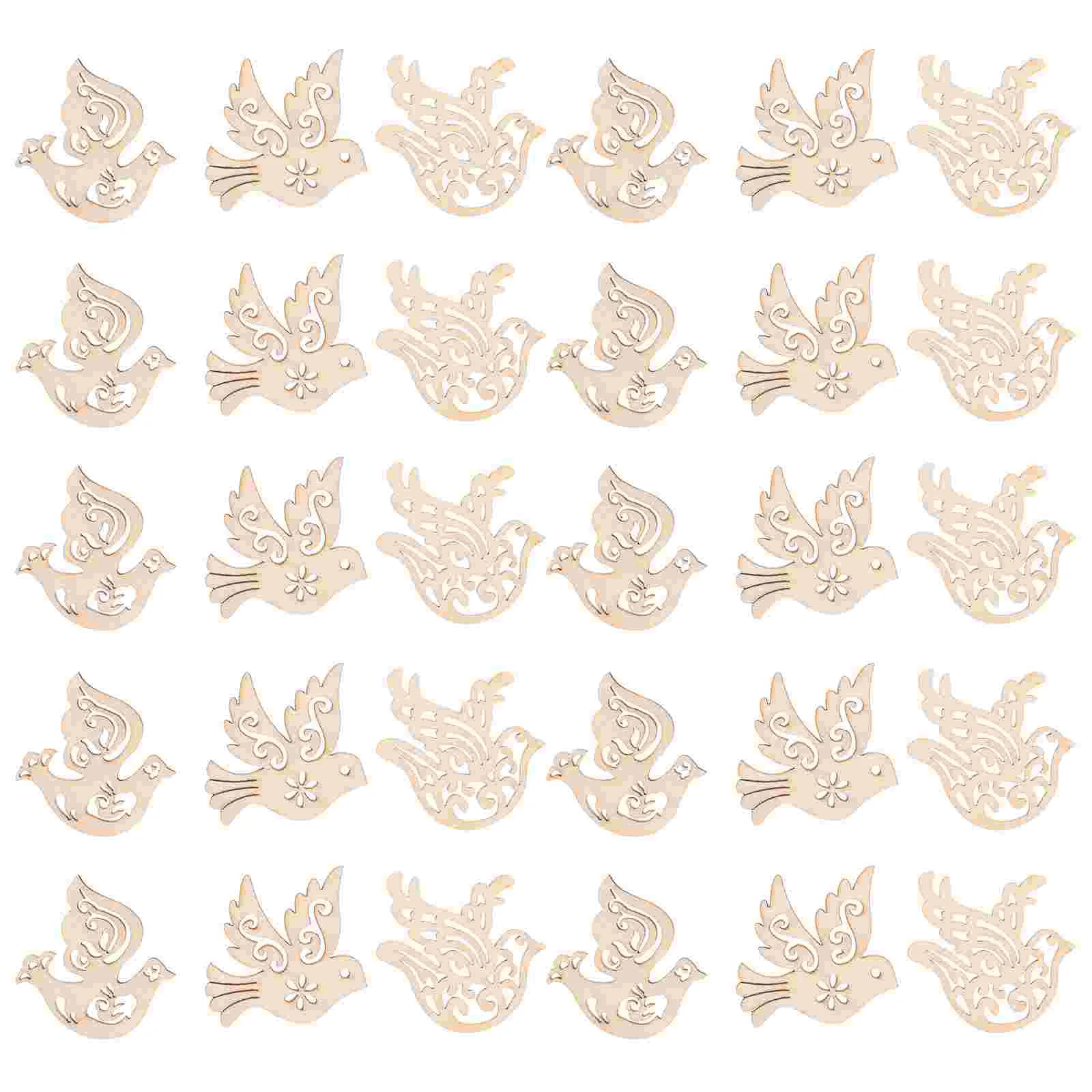 50 шт. деревянные вырезы в виде птиц