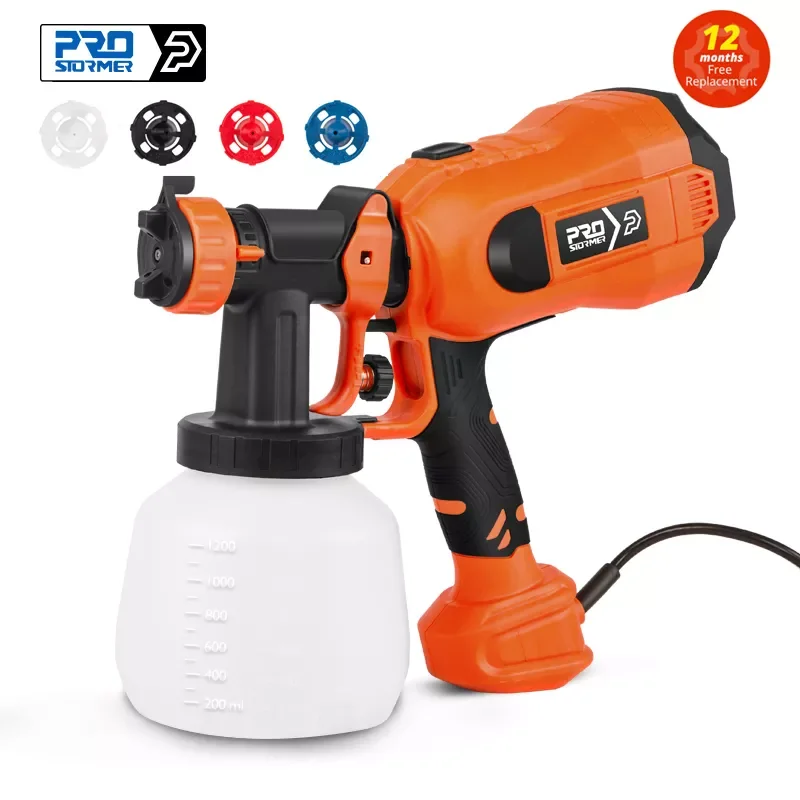 

600W/750W Spray Gun 4 Nozzle Sizes 1000ml/1200ml HVLP Household Paint Sprayer Flow Control Easy Spraying by