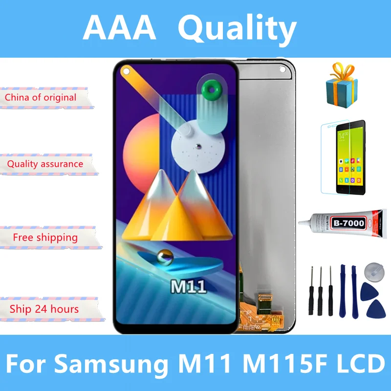 

Original For Samsung Galaxy M11 LCD Display Touch Screen Digitizer Glass Assembly For Samsung M115 M115F M115G/DS lcd with frame