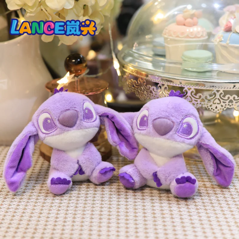 

12cm Disney Lilo Stitch Velvet Doll Toy Kawaii Cartoon Animal Stuffed Plush Toy Car Pillow Cute Children Christmas Birthday Gift