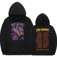 bad bunny el ultimo tour del mundo 2022 hoodie long sleeves men women fashion hip hop sweatshirt streetwear unisex loose hoodies