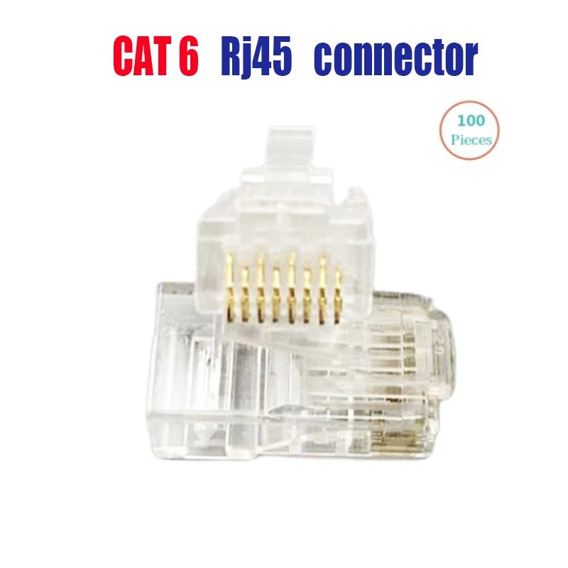 

100Pcs/lot CAT6 RJ45 Network Cable Modular Plug 8P8C Crystal head
