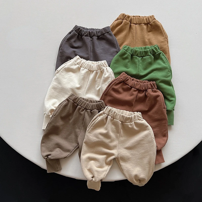 

Kids Pants Winter Baby Sweatpants Thicken Cotton Boys Casual Pants Girls Warm Sport Pants Toddlers Loose Trousers
