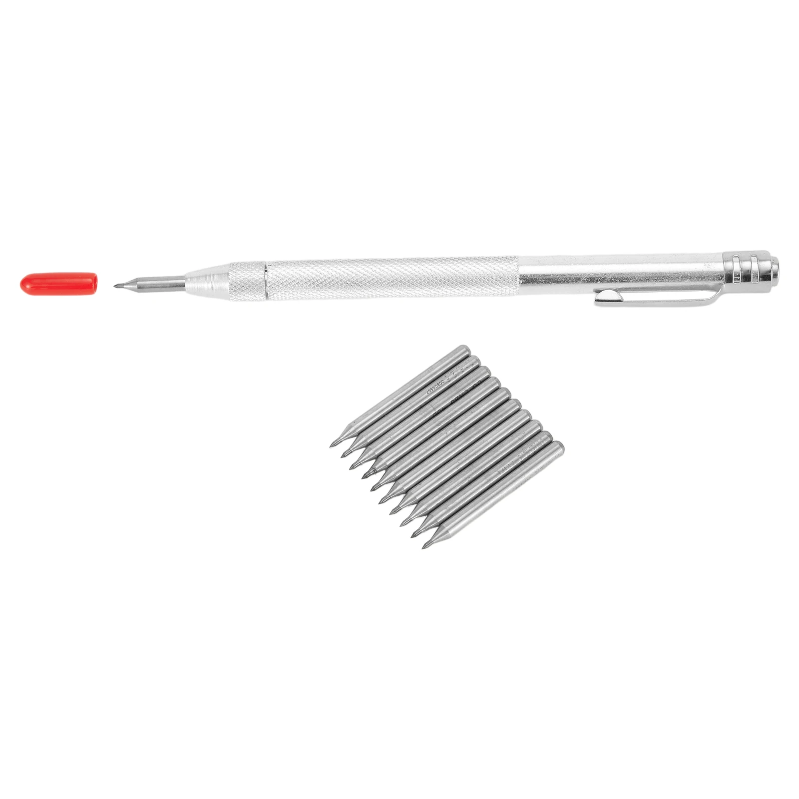 

Tungsten Carbide Tip Scriber With 10pcs Replacement Carbide Tip Marking Tip For Glass Ceramic Wood Carving Scribing Hand Tools