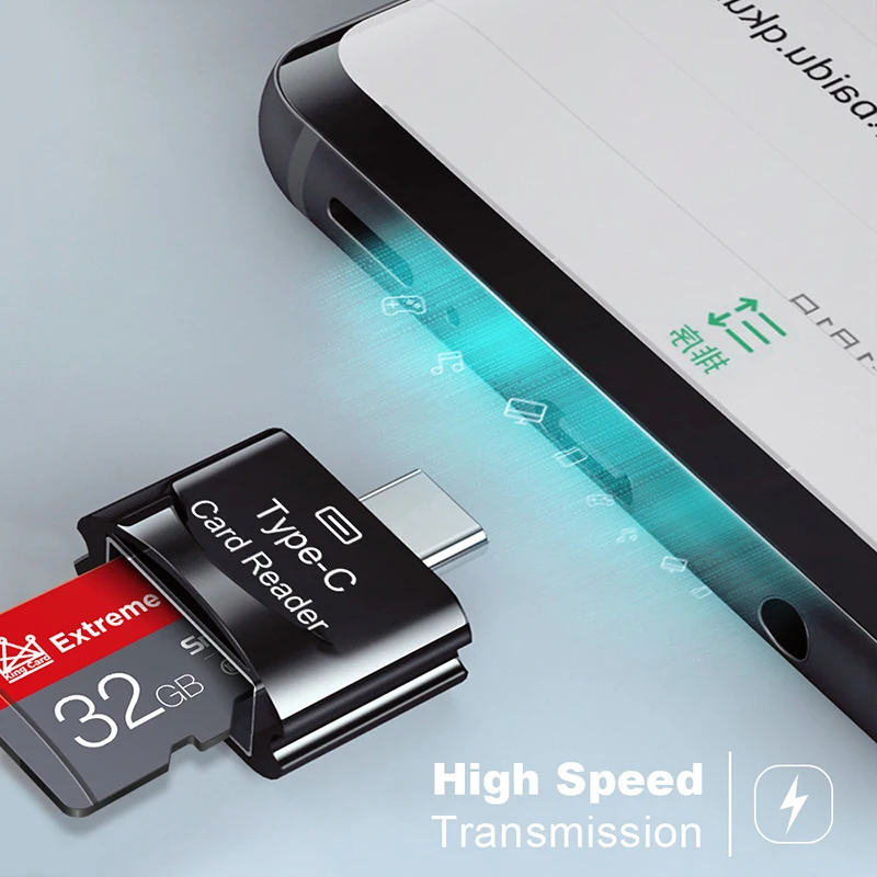 Фото 1 шт., устройство чтения карт памяти TF TF Card TO Type-C, адаптер OTG, карта памяти к USB C, высокая скорость для мобильных телефонов, ноутбуков B №4