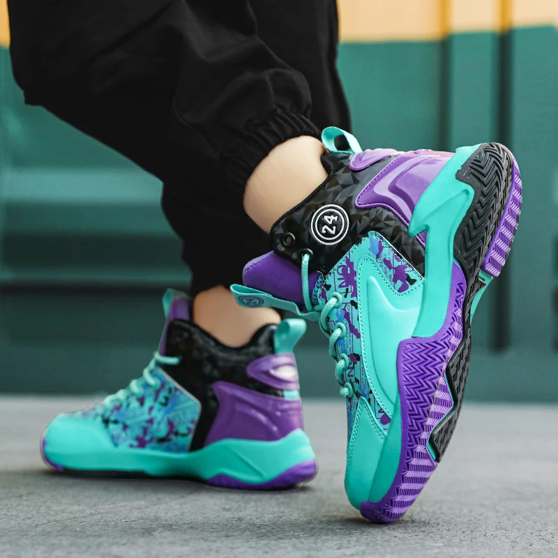 2023 Children Sports Shoes Boys Sneakers Leather Kids Basketball Shoes Anti-slip Outdoor Girls Walking Shoes Boys Running Shoes