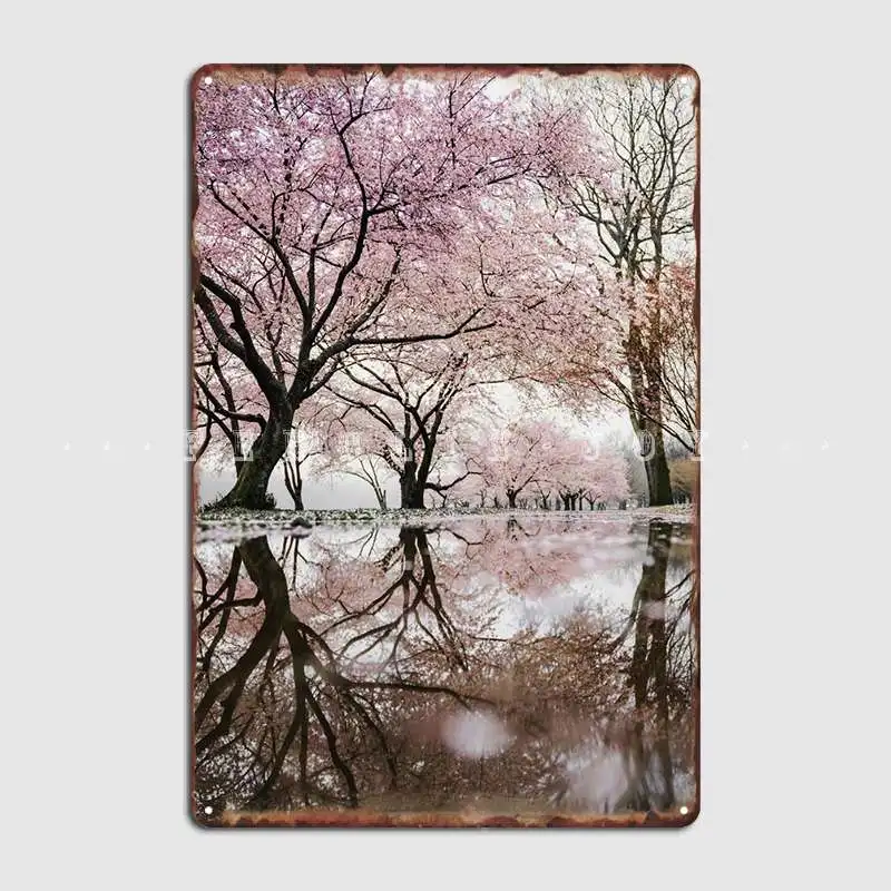 

Cherry Blossom Trees Metal Sign Plates Custom Club Cave Pub Tin Sign Posters
