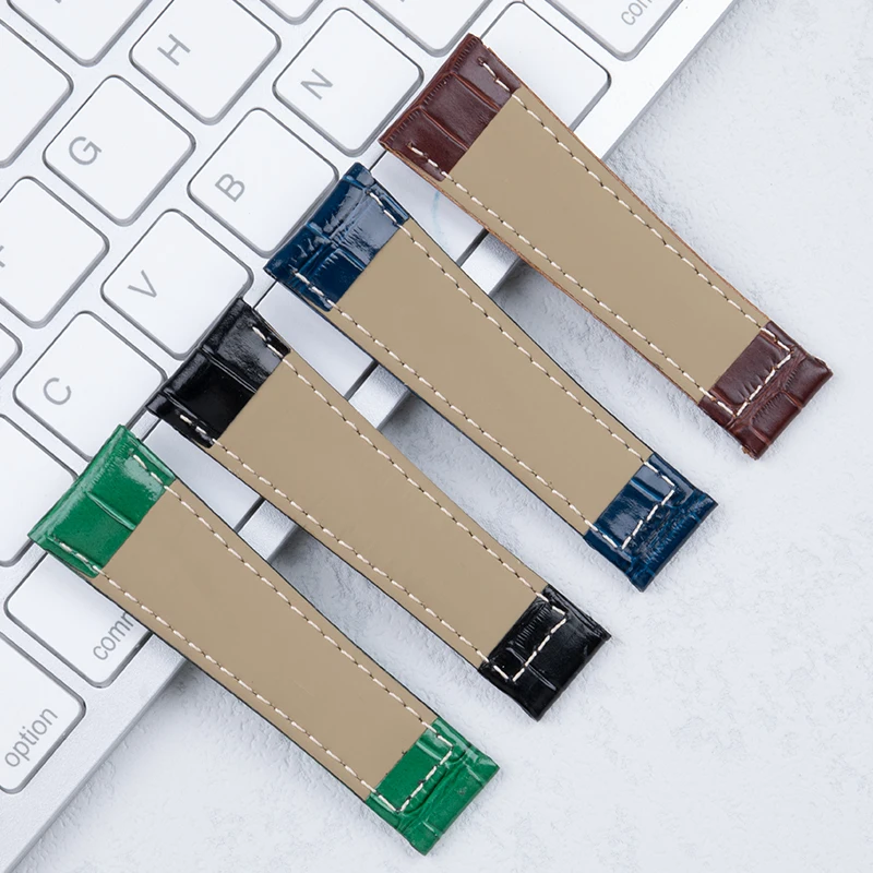 Ремешок для часов из итальянской воловьей кожи 20 мм ремешка Rolex Daytona Submariner GMT OYSTERFLEX