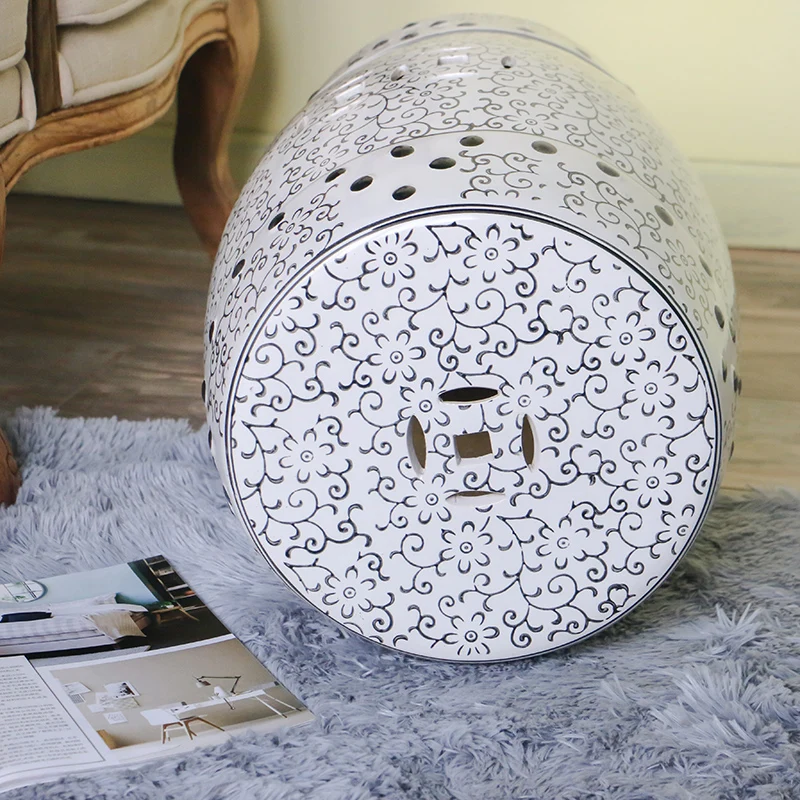 Керамический стул Цзиндэчжэнь золотой фарфоровый с отверстиями для балкона