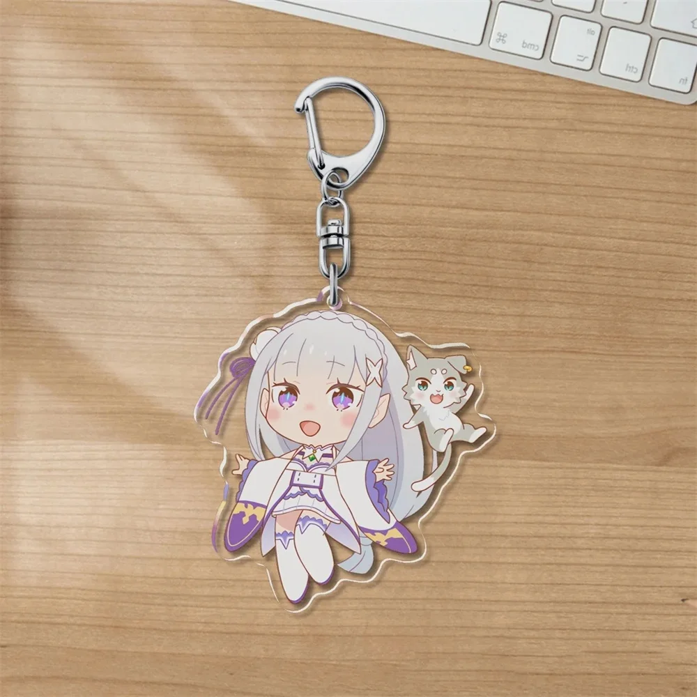 Фото 6 см Re:ZERO -Почещение жизни в другом мире, акриловый брелок с характерными персонажами, орнамент, коллекция аксессуаров №5