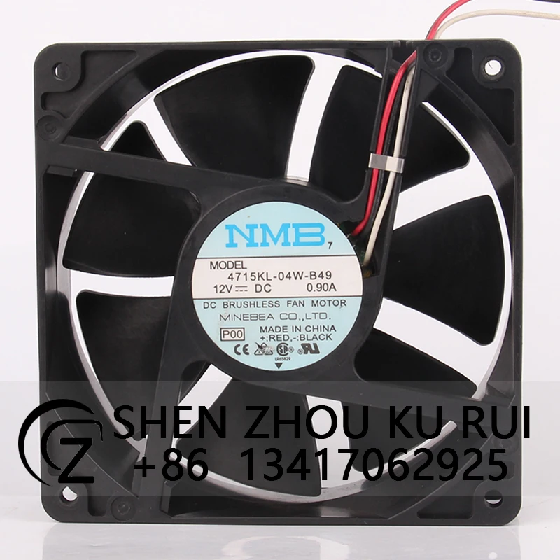 

4715KL-04W-B49 Case Fan Dual Ball Bearing for NMB DC12V 0.90A EC AC 10.8W 120x120x38mm 12CM 12038 Large Air Volume Cooling Fan