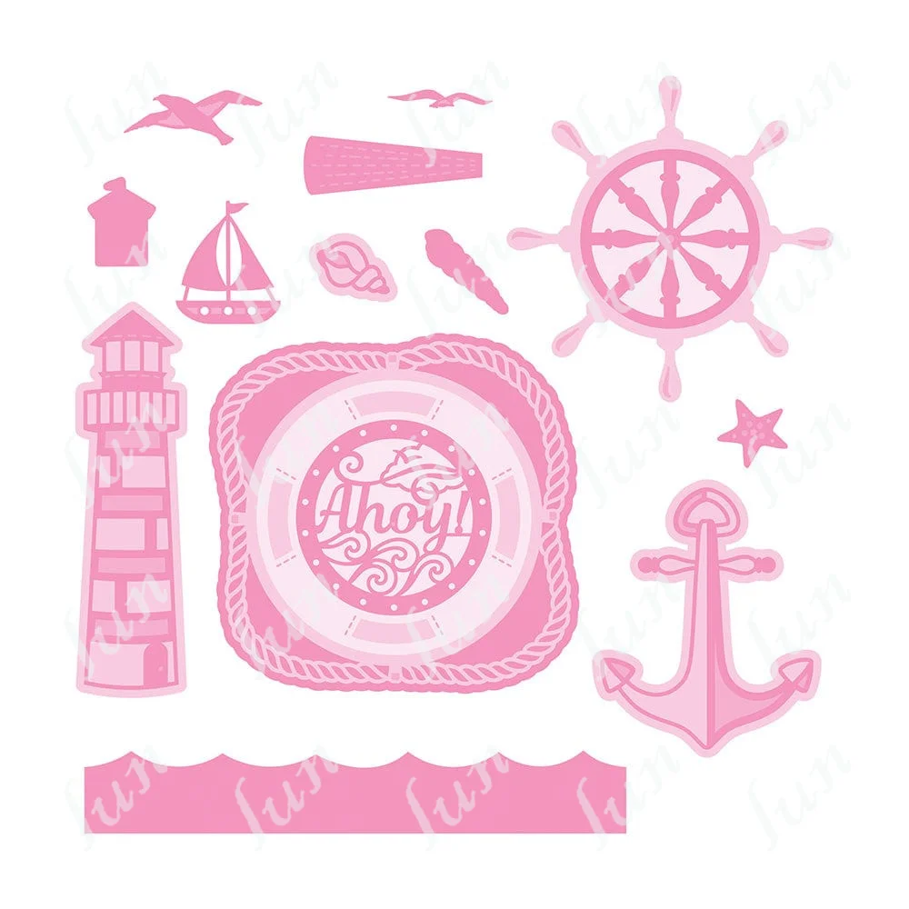 

New Arrival in 2022 Ahoy Sailor Metal Cutting Dies Diy Paper Embossing Making Scrapbook Photo Album Craft Decoration Mould