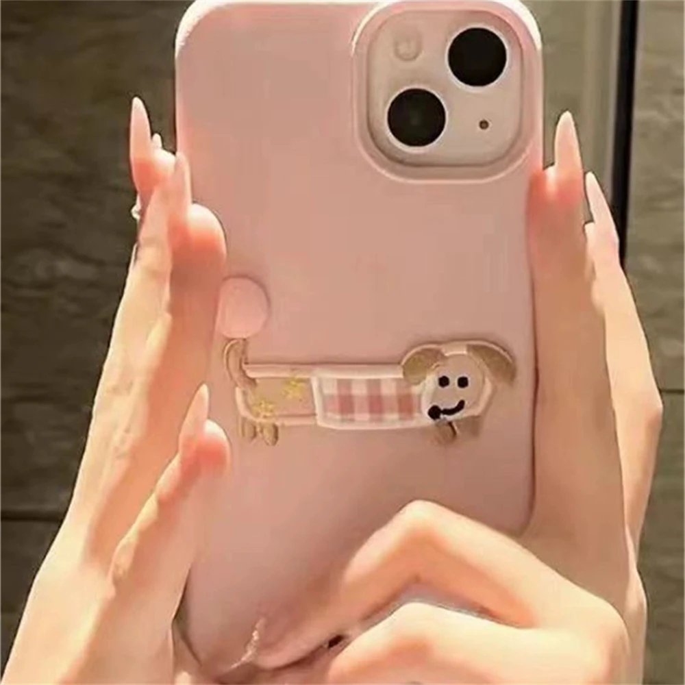 Чехол для телефона с рисунком таксы и личи iPhone 15 14 13 12 Pro Max 11