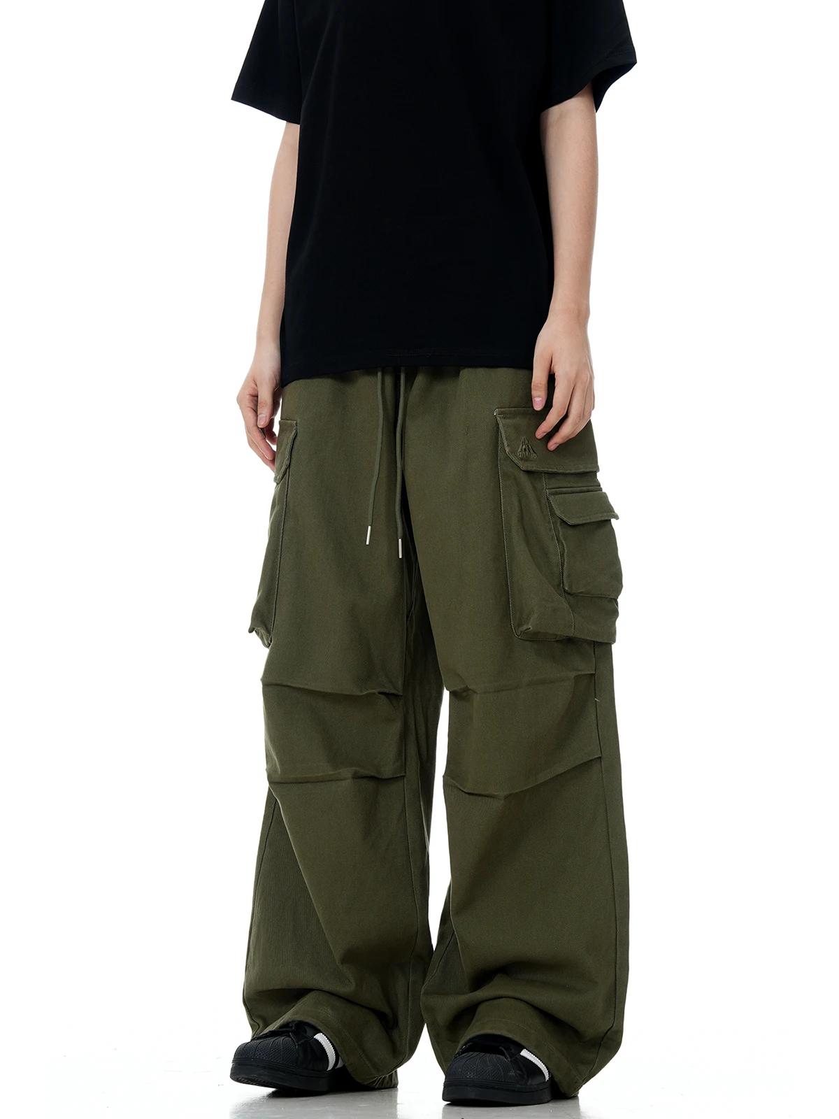 Verborgen Американский винтажный зеленый комбинезон повседневный прямой свободный